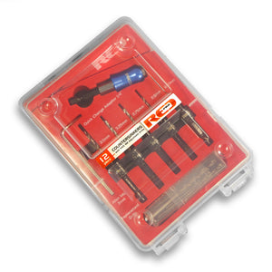 Red Pro Countersink Set with Adjustable Drills - 12 Piece Set