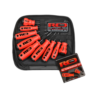 Red Pro Tools 9pc Screwdriver Set