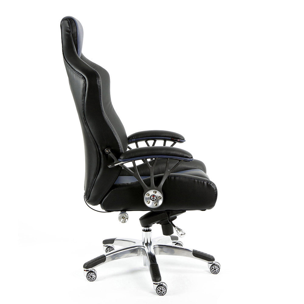 ProMech Racing Speed-998 Office Racing Chair Imperial Blue Upholstered in full Italian Leather Speed998 Designer Office Racing Chair Bucket Seat