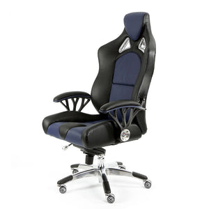 ProMech Racing Speed-998 Office Racing Chair Imperial Blue Upholstered in full Italian Leather Speed998 Designer Office Racing Chair Bucket Seat