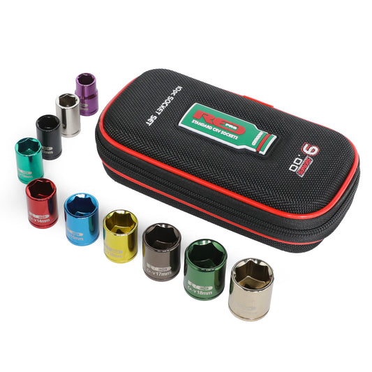 Red Pro Tools 10pc Socket Set 3/8" Drive (9.00 Series)