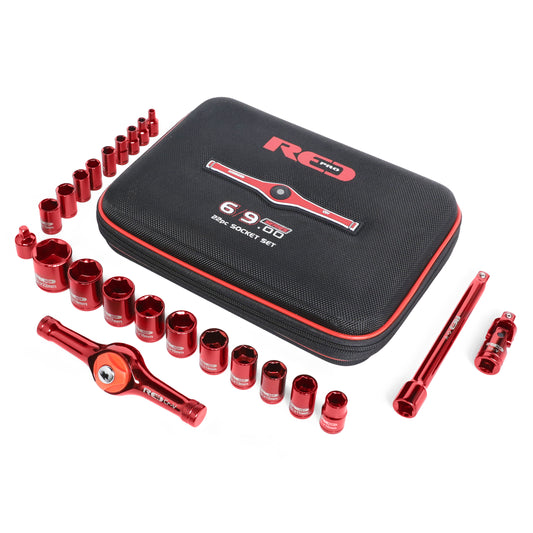 Red Pro Tools 22pc Socket Set 1/4" & 3/8" Drive (6/9.00 Series)