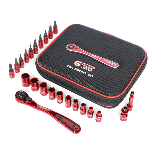 Red Pro Tools 23pc Socket Set 1/4" Drive (6.00 Series)