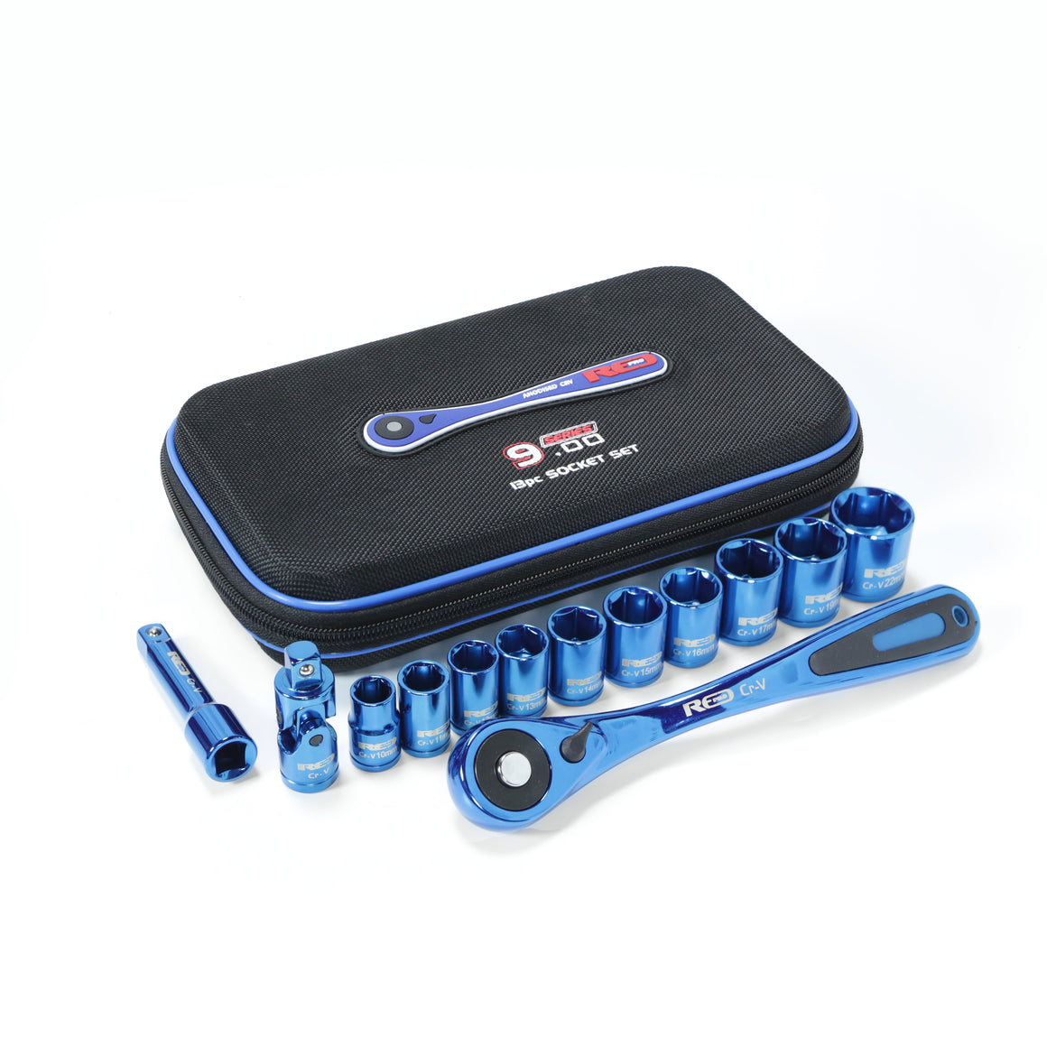 Red Pro Tools 13pc Socket Set 3/8" Drive (9.00 Series) - Blue