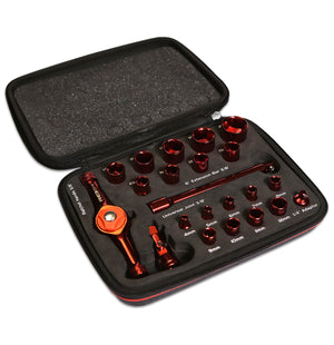 Red Pro Tools 22pc Socket Set 1/4" & 3/8" Drive (6/9.00 Series)