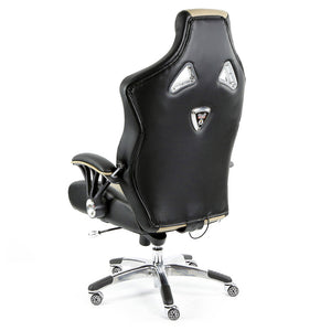 ProMech Racing Speed-998 Office Racing Chair Champagne Upholstered in Italian Leather Executive Office Chair Ergonomics E-Sports