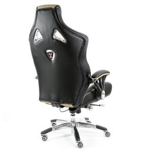 ProMech Racing Speed-998 Office Racing Chair Champagne Upholstered in Italian Leather Executive Office Chair Ergonomics E-Sports