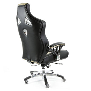 ProMech Racing Speed-998 Office Racing Chair Champagne Upholstered in Italian Leather Executive Office Chair Ergonomics E-Sports