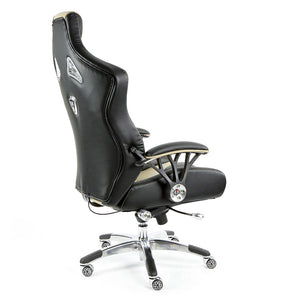 ProMech Racing Speed-998 Office Racing Chair Champagne Upholstered in Italian Leather Executive Office Chair Ergonomics E-Sports