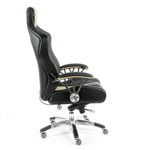 ProMech Racing Speed-998 Office Racing Chair Champagne Upholstered in Italian Leather Executive Office Chair Ergonomics E-Sports