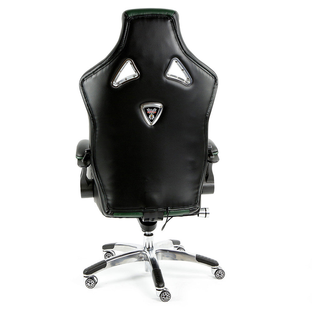 ProMech Racing Speed-998 Office Racing Chair British Racing Green Upholstered in Full Italian Leather Ergonomics E-Sports