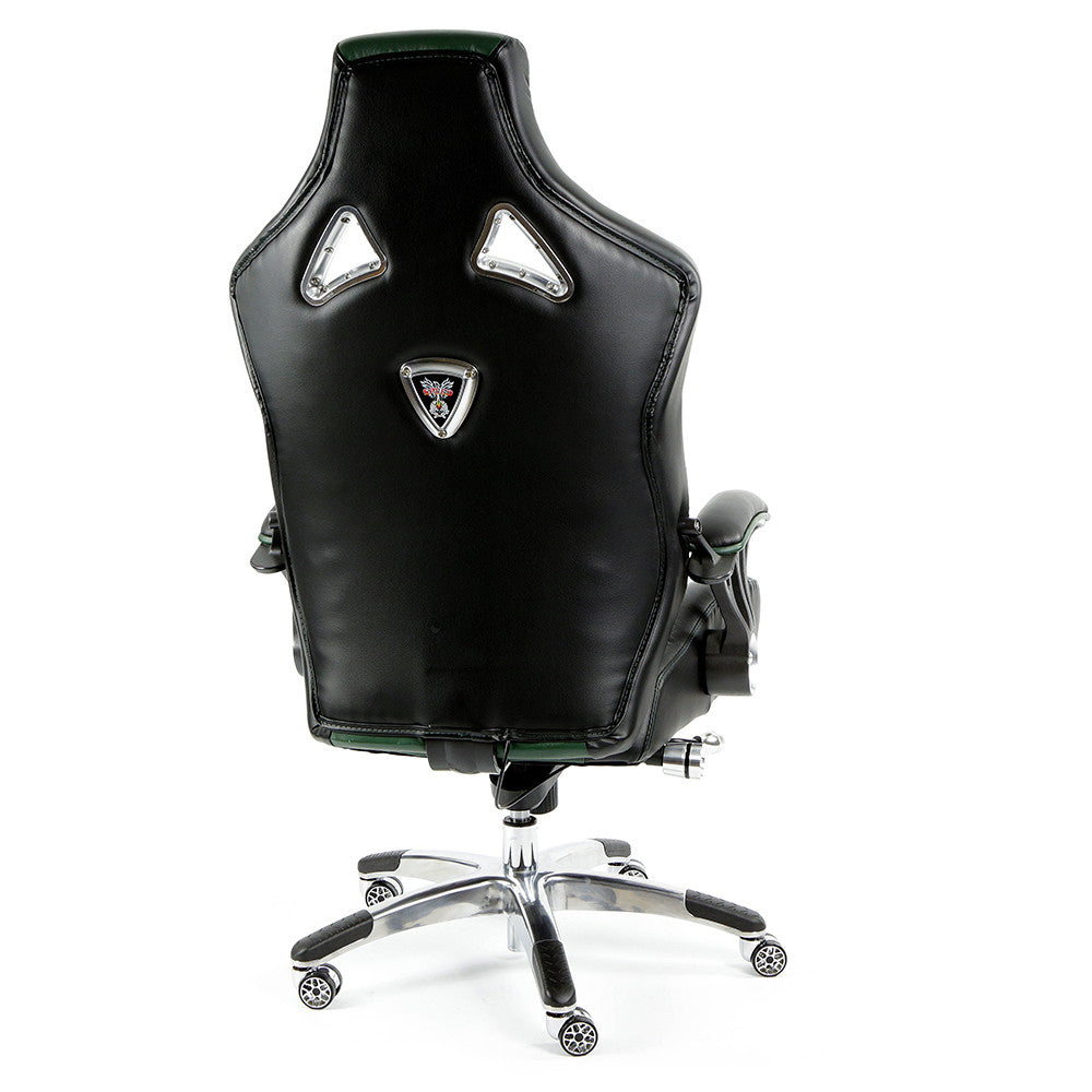 ProMech Racing Speed-998 Office Racing Chair British Racing Green Upholstered in Full Italian Leather Ergonomics E-Sports