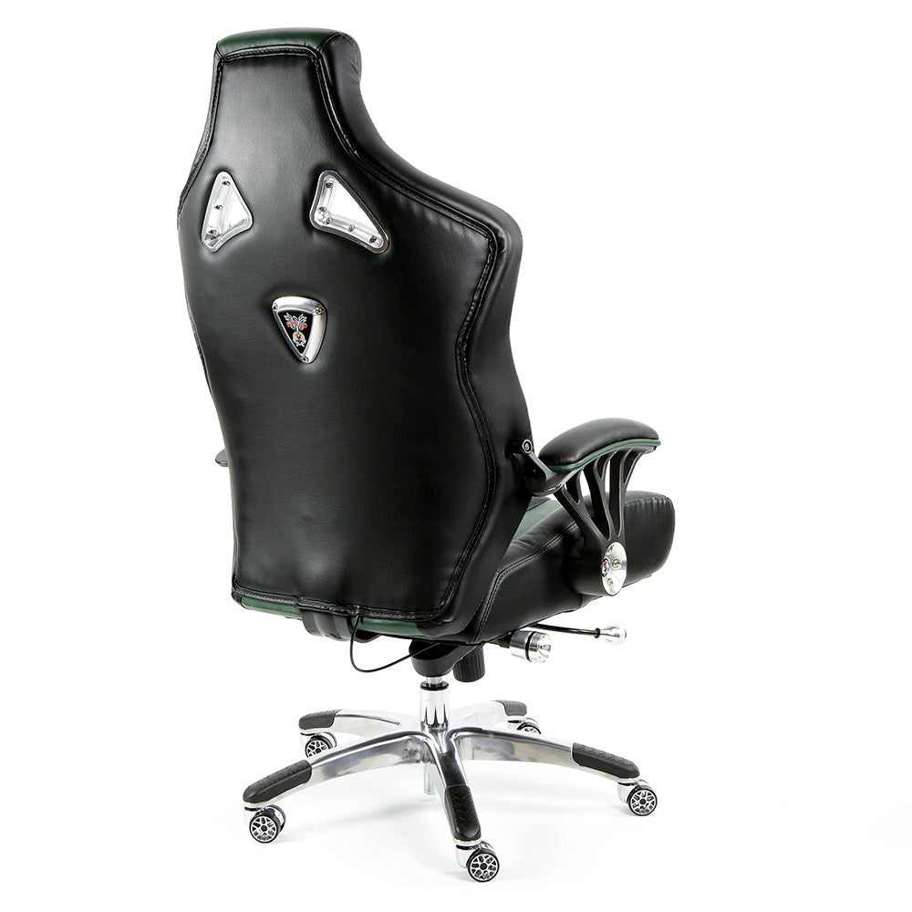 ProMech Racing Speed-998 Office Racing Chair British Racing Green Upholstered in Full Italian Leather Ergonomics E-Sports