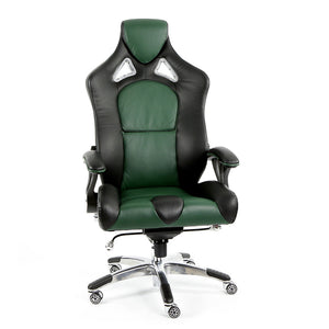 ProMech Racing Speed-998 Office Racing Chair British Racing Green Upholstered in Full Italian Leather Ergonomics E-Sports