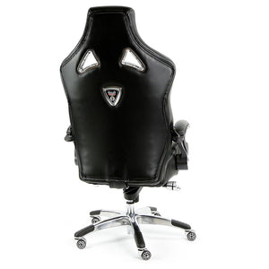 ProMech Racing Speed-998 Office Racing Chair Upholstered in Onyx Black Full Italian Leather Bucket Seat E-Sports