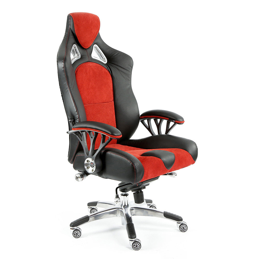 ProMech Racing Speed-998 Office Racing Chair Upholstered in Black & Crimson Executive Office Chair Designer Office Racing Chair Ergonomics E-Sports