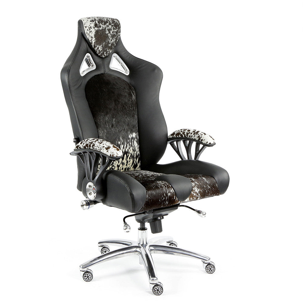 Promech Racing Speed-998 Office Racing Chair Black Cowhide Executive Chair Ergonomics