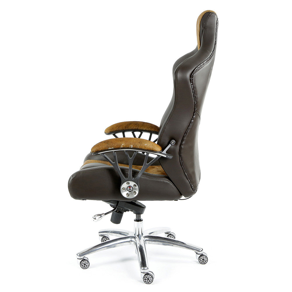 ProMech Racing Speed 998 Office Racing Chair Brown Cowhide