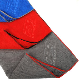 Car Cleaning Cloth Microfibre Dual Pile Detailing Cloth Red Blue Grey