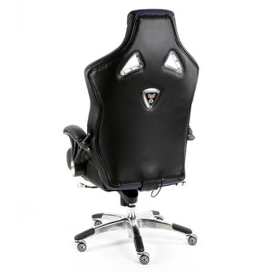 ProMech Racing Speed-998 Office Racing Chair Imperial Blue Upholstered in full Italian Leather Speed998 Designer Office Racing Chair Bucket Seat