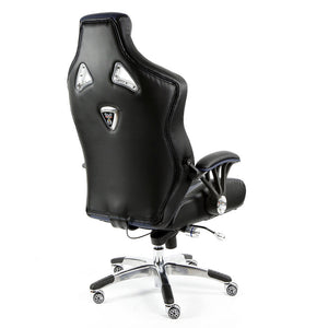 ProMech Racing Speed-998 Office Racing Chair Imperial Blue Upholstered in full Italian Leather Speed998 Designer Office Racing Chair Bucket Seat