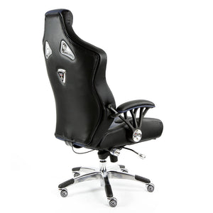 ProMech Racing Speed-998 Office Racing Chair Imperial Blue Upholstered in full Italian Leather Speed998 Designer Office Racing Chair Bucket Seat