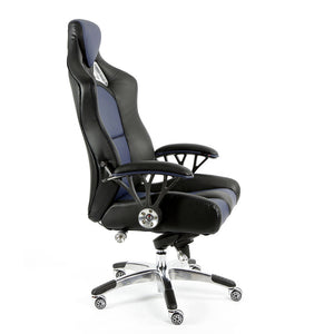 ProMech Racing Speed-998 Office Racing Chair Imperial Blue Upholstered in full Italian Leather Speed998 Designer Office Racing Chair Bucket Seat