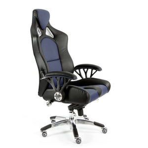 ProMech Racing Speed-998 Office Racing Chair Imperial Blue Upholstered in full Italian Leather Speed998 Designer Office Racing Chair Bucket Seat