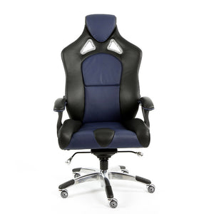 ProMech Racing Speed-998 Office Racing Chair Imperial Blue Upholstered in full Italian Leather Speed998 Designer Office Racing Chair Bucket Seat