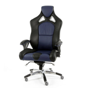 ProMech Racing Speed-998 Office Racing Chair Imperial Blue Upholstered in full Italian Leather Speed998 Designer Office Racing Chair Bucket Seat