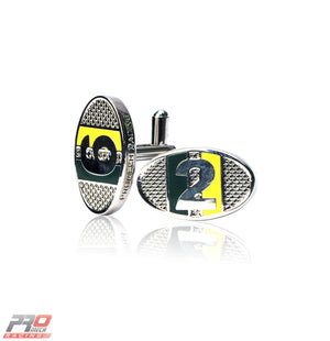 ProMech Racing Racers ID Cufflinks Green & Yellow Giftbox Set Racing Soundbox